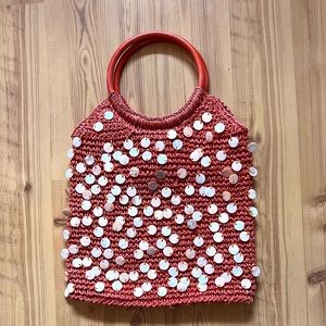 Source Unknown Red Tote with White Accents